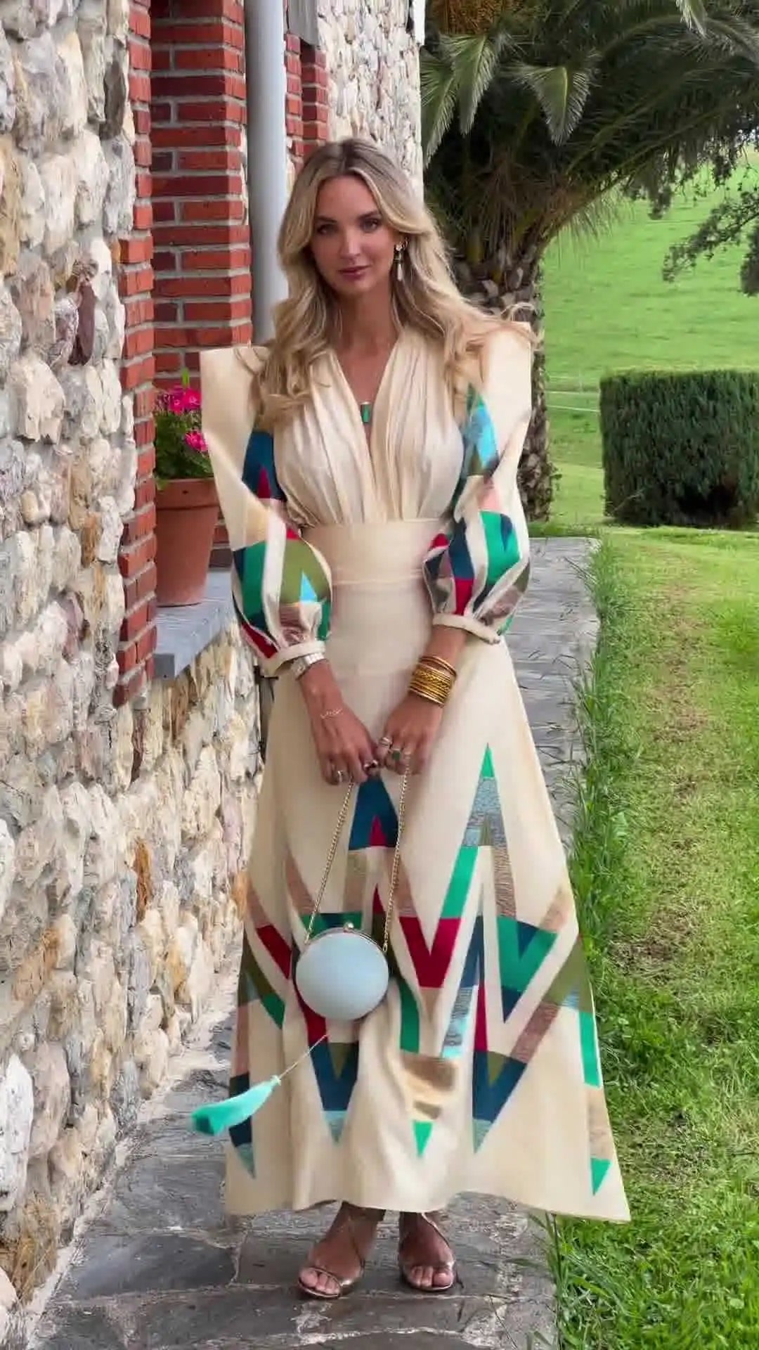 Eleni – Bedrucktes 2 Teiliges Set mit V-Ausschnitt